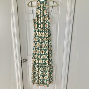 LC Lauren Conrad Baja Bazaar Collection Green Sleeveless Maxi Dress Size Medium